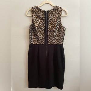 Ann Taylor - gold and black cocktail dress
